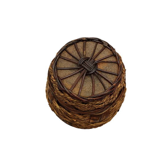 Wicker Terracotta Pottery Vase 2 Handles With O-rings - Picture 6 of 6